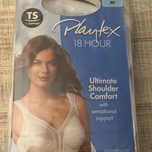 36D BRA 18 HOUR WIREFREE 4693 ULTIMATE SHOULDER COMFORT WHITE